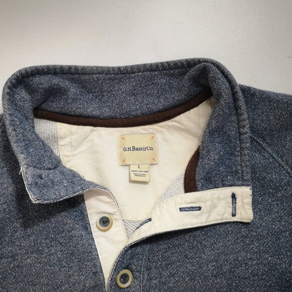 G.H. Bass & Co. Men's Size Large Navy Straight Fit Sweat Top - Picture 4 of 9
